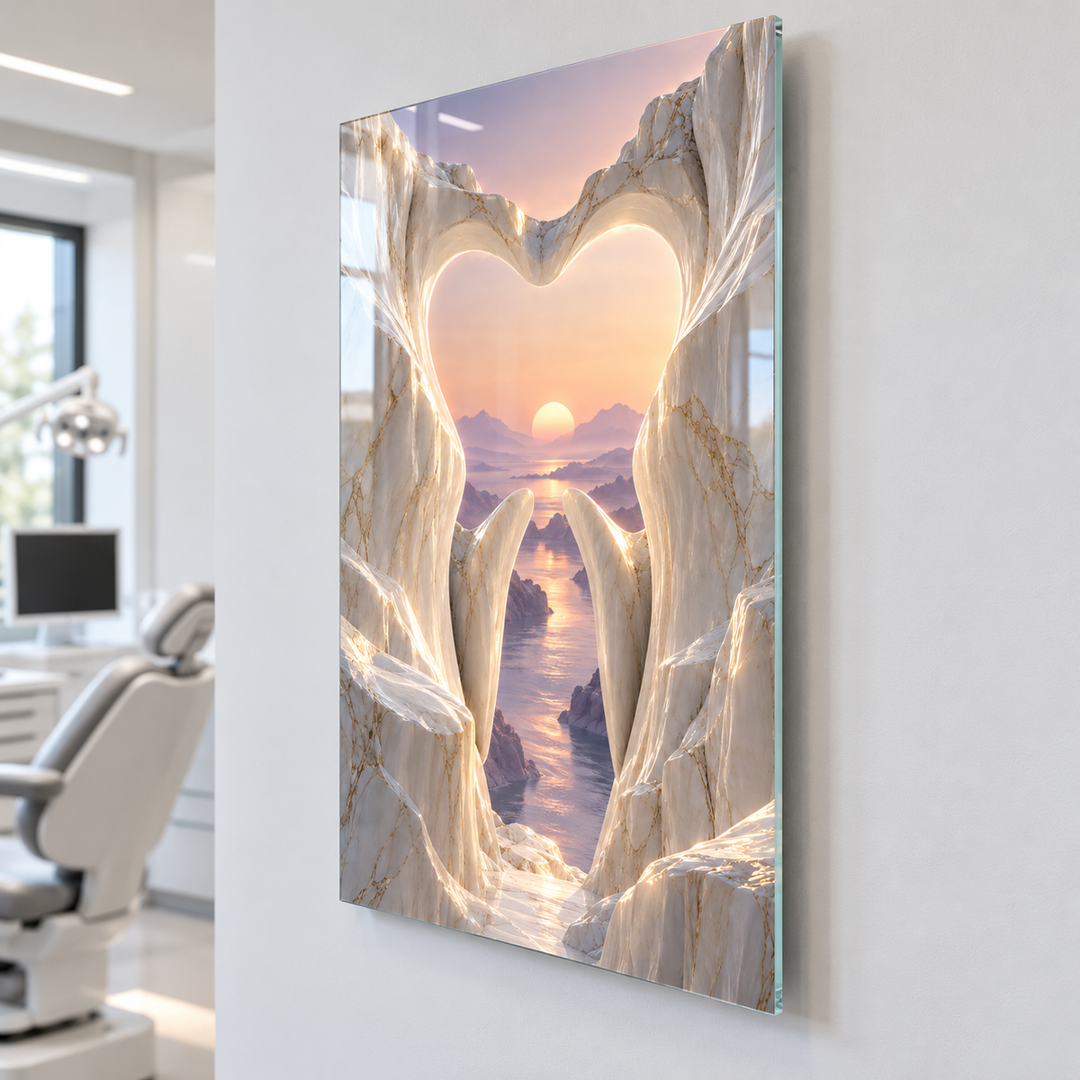 Porselen Kanyon Dikey Cam Tablo – Yaklaşık 2 cm duvar mesafesi