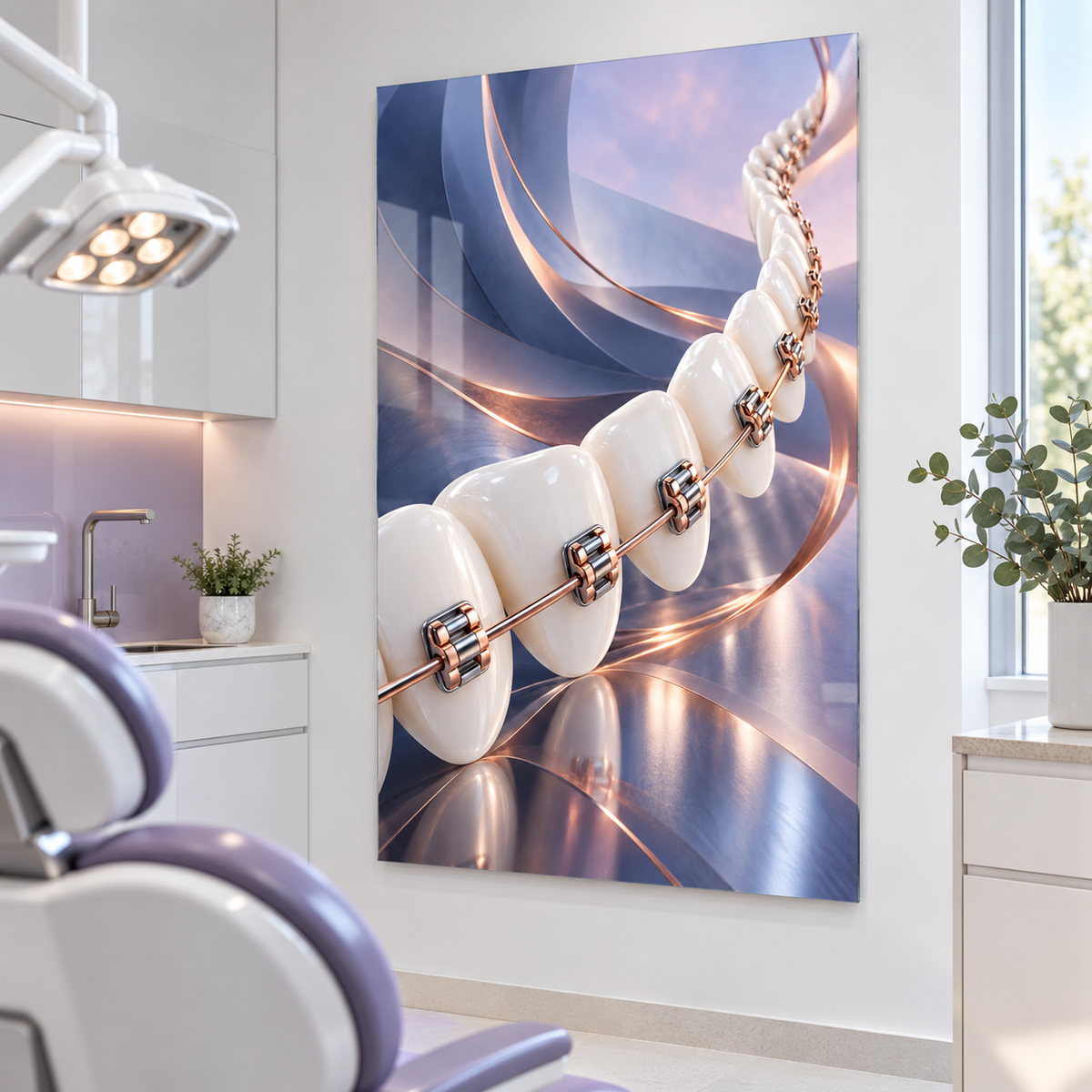 Ortodontik Ritim Dikey Cam Tablo – Diş kliniği muayene odası