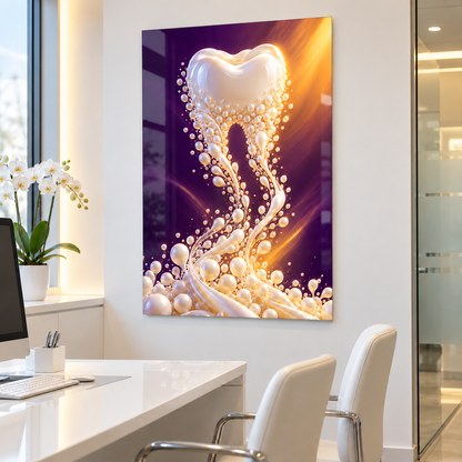 Gülüş Akıntısı Dikey Cam Tablo – Diş kliniği danışma odası