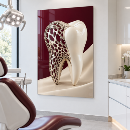 Platin Dantel Diş Dikey Cam Tablo – Diş kliniği muayene odası