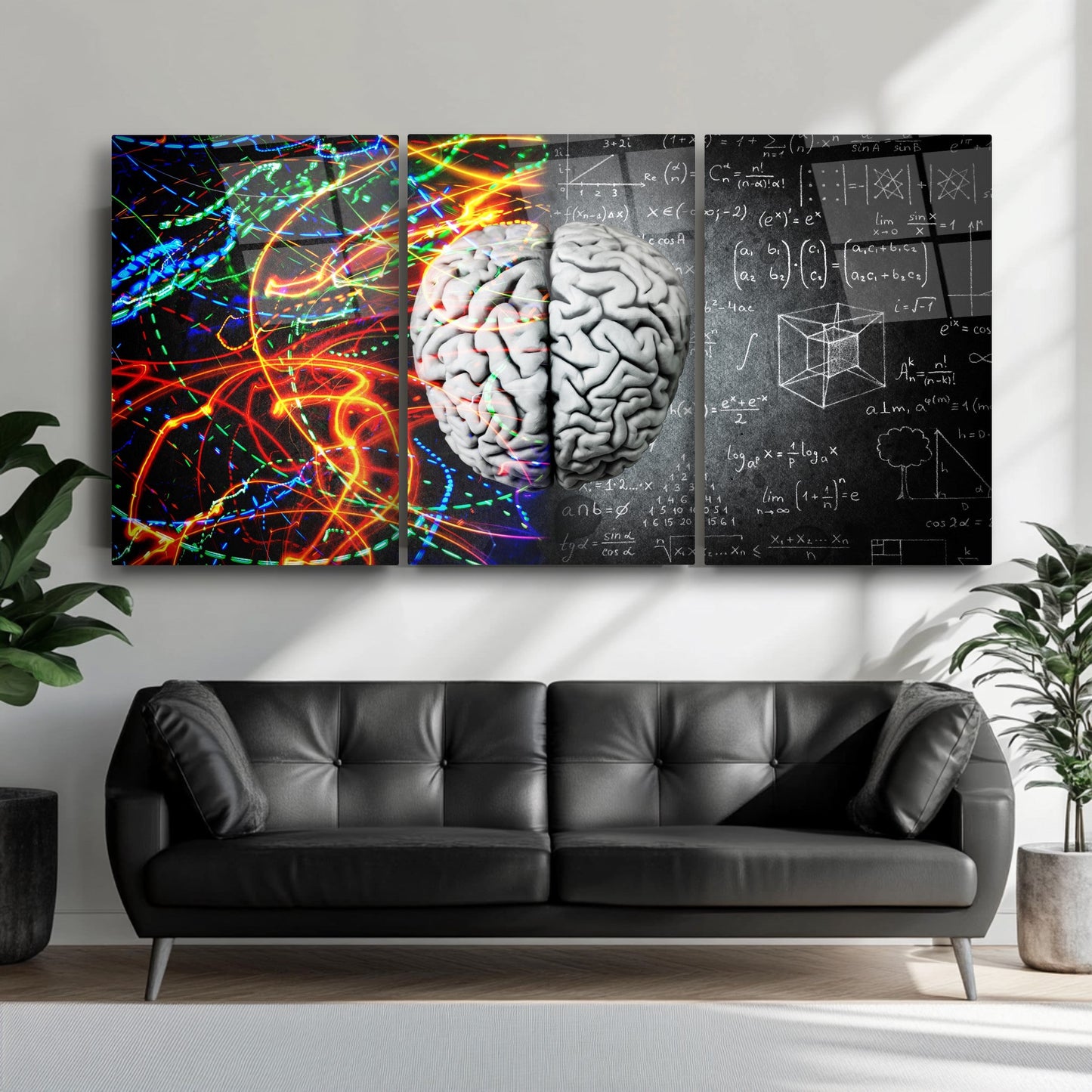 Sağ Sol Beyin Üçlü Set Cam Tablo