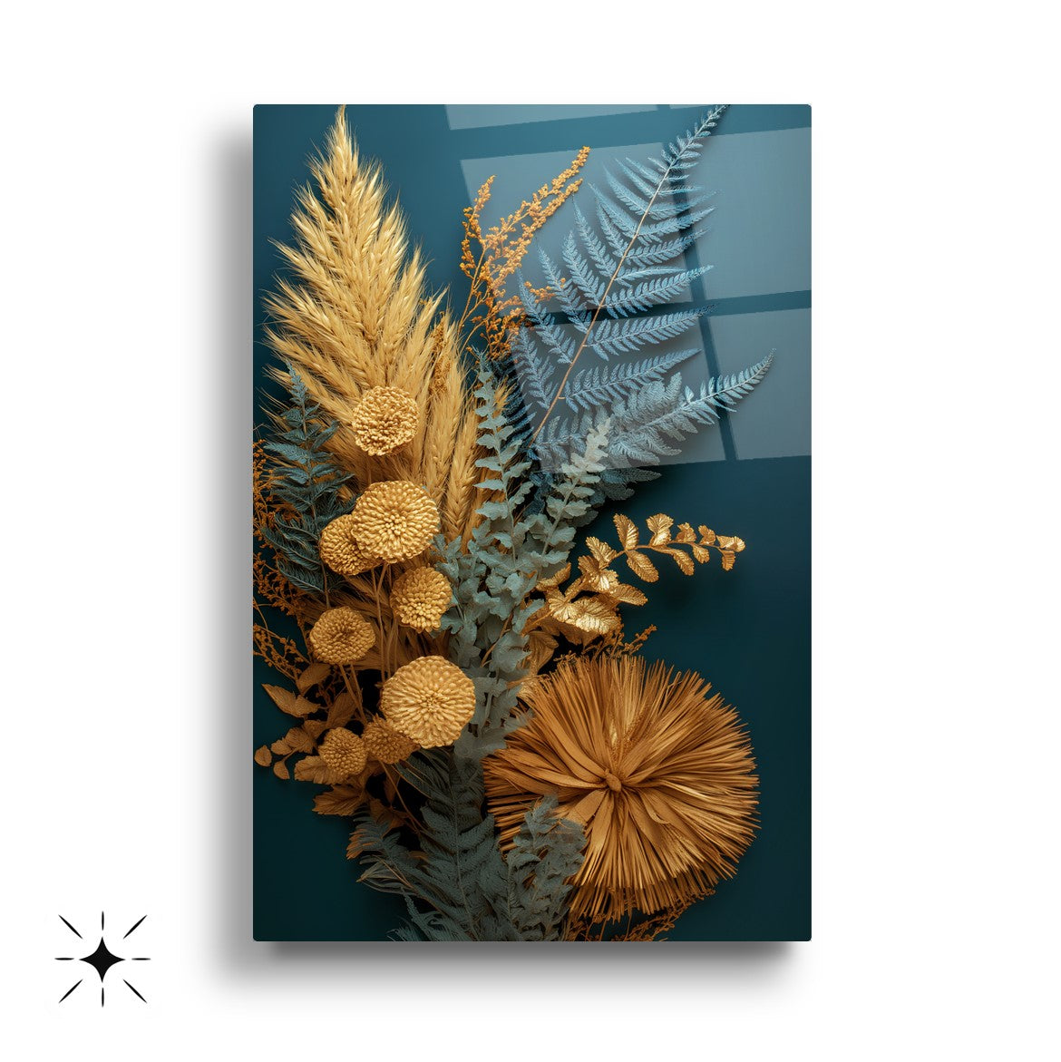 Çiçek Aranjmanı Üçlü Set Cam Tablo