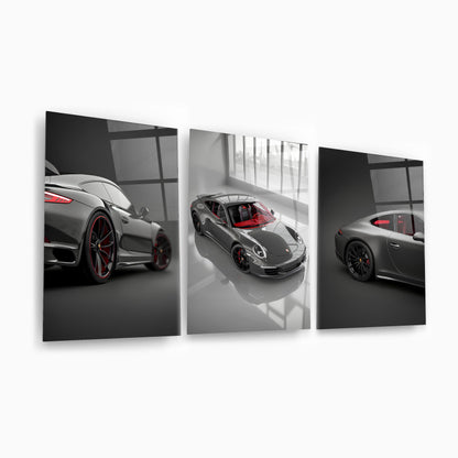 Beyaz Çiçekler Üçlü Set Cam Tablo