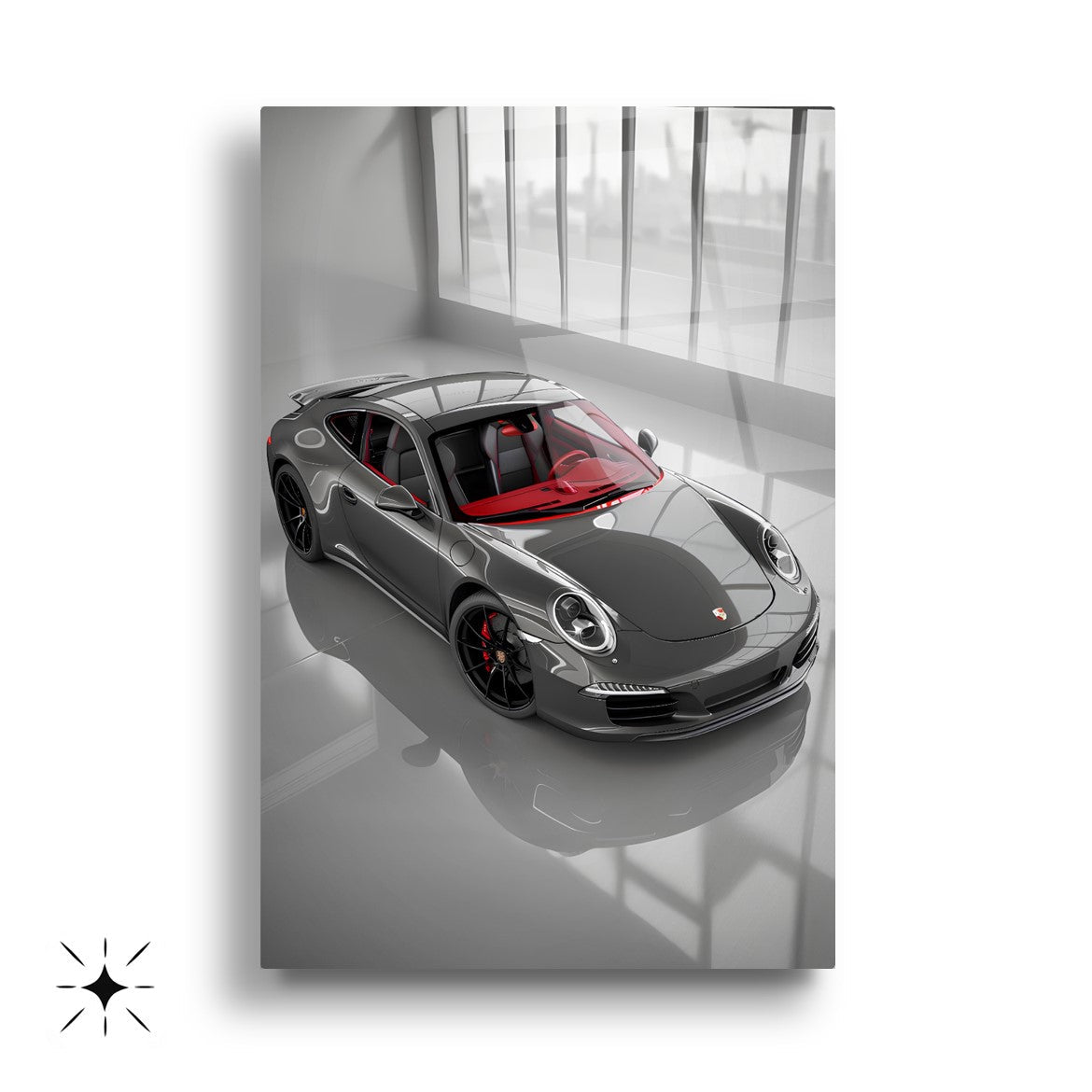 Spor Araba Üçlü Set Cam Tablo