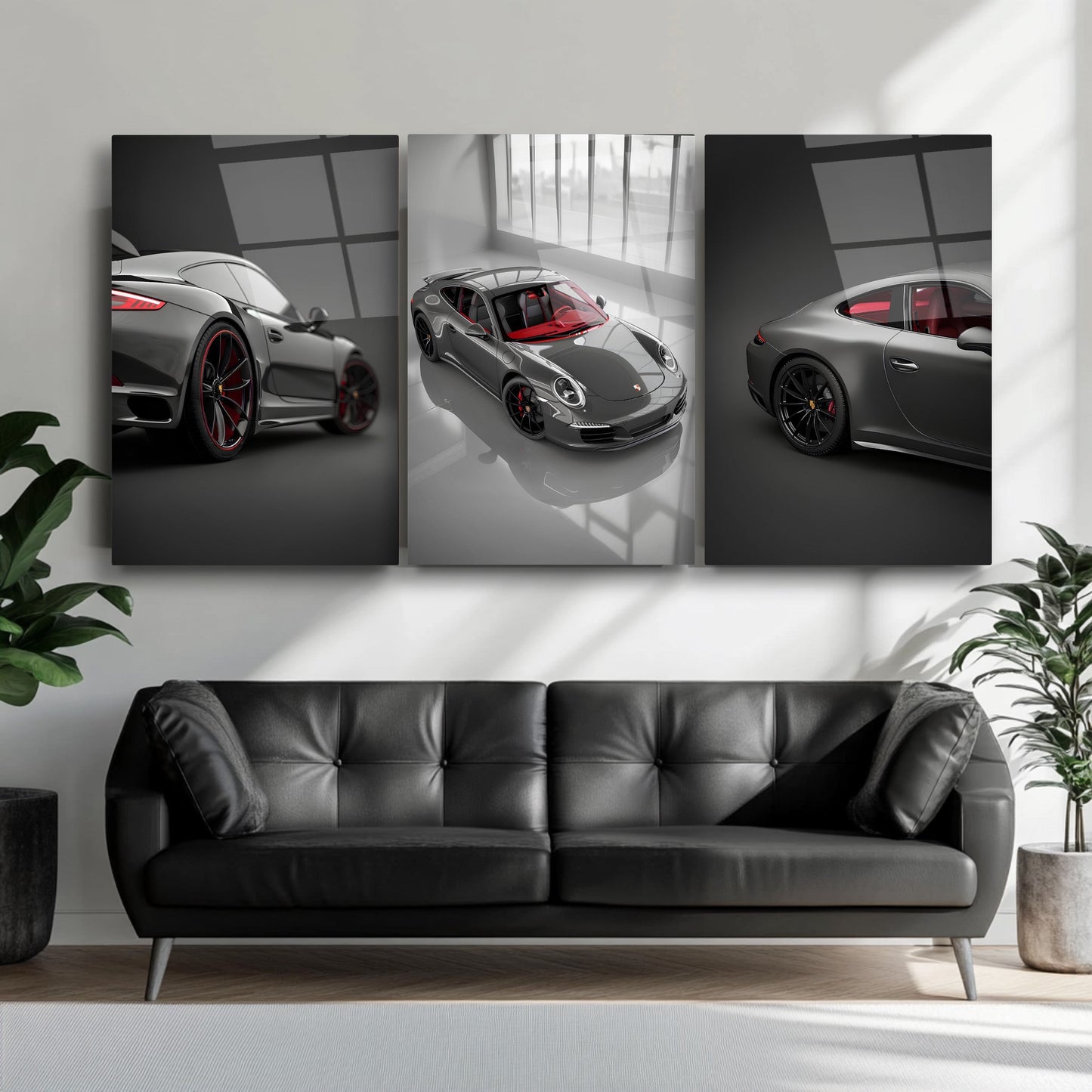 Spor Araba Üçlü Set Cam Tablo