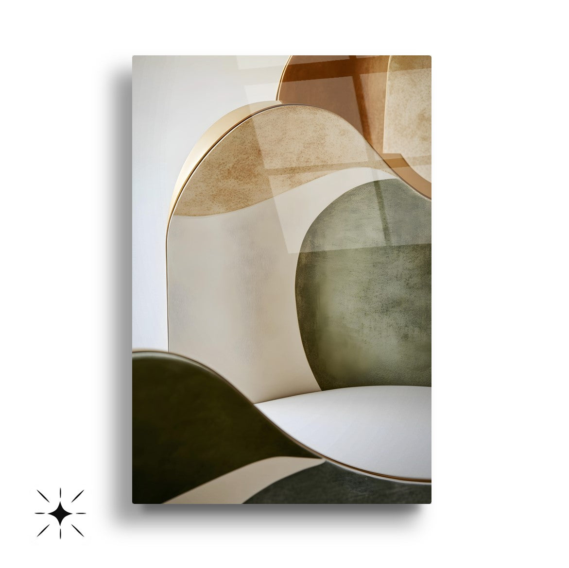 Minimal Soyut Desenler Üçlü Set Cam Tablo