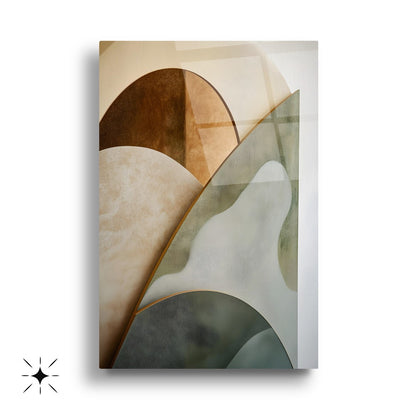 Minimal Soyut Desenler Üçlü Set Cam Tablo