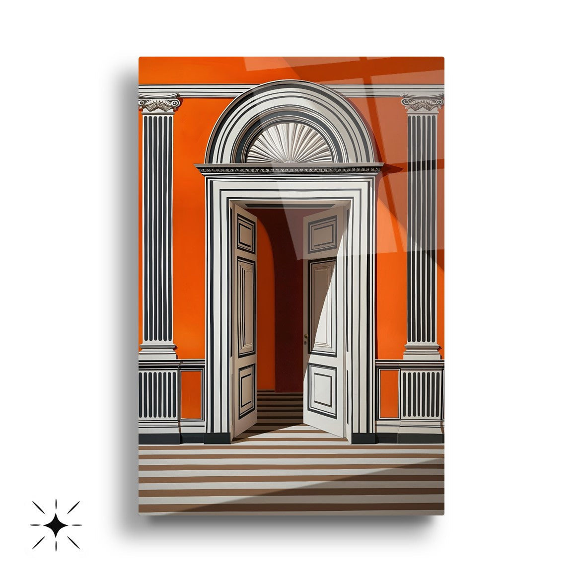 Sanatsal Kapılar Üçlü Set Cam Tablo