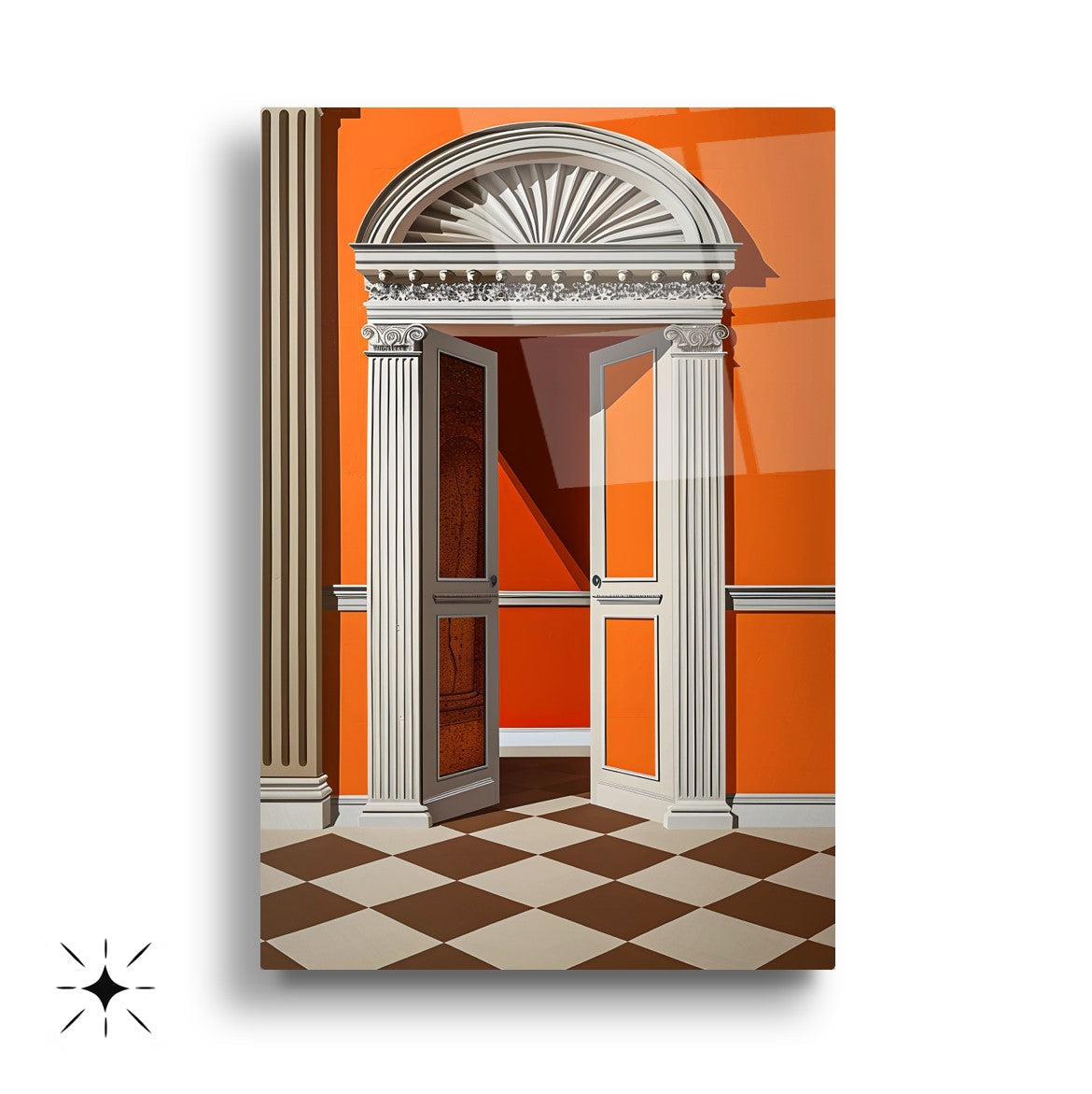 Sanatsal Kapılar Üçlü Set Cam Tablo