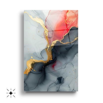 Renkli Mermer Desenler Üçlü Set Cam Tablo