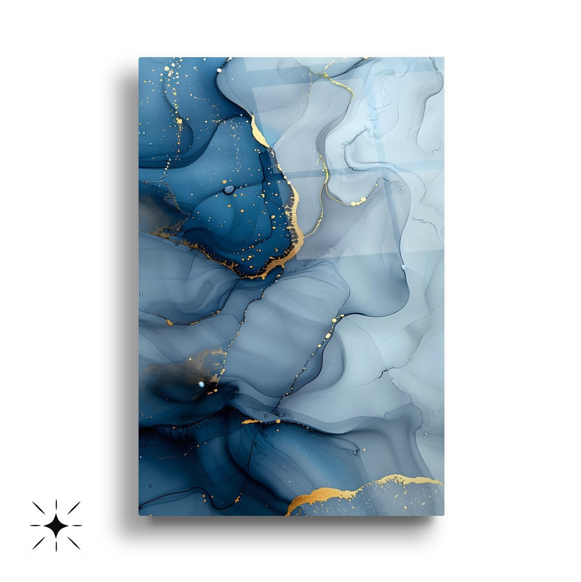 Renkli Mermer Desenler Üçlü Set Cam Tablo