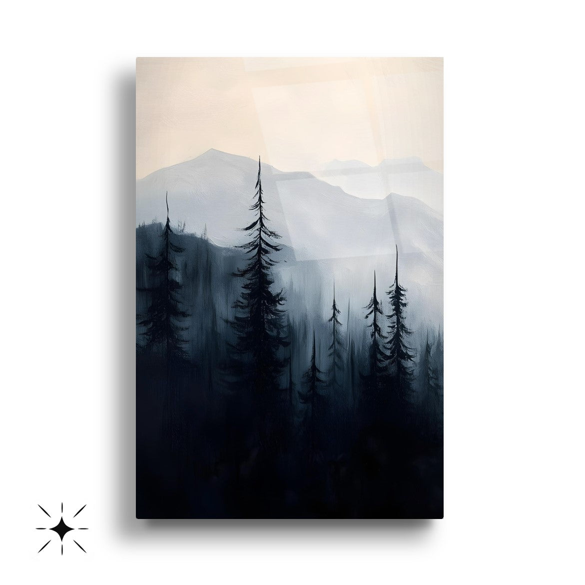 Dumanlı Orman Üçlü Set Cam Tablo