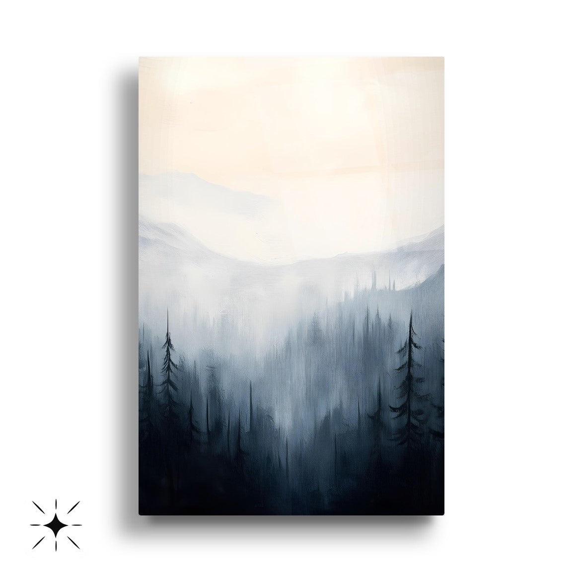 Dumanlı Orman Üçlü Set Cam Tablo