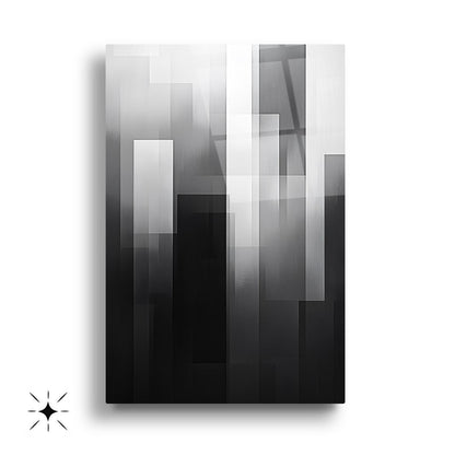 Siyah Beyaz Soyut Desenler Üçlü Set Cam Tablo