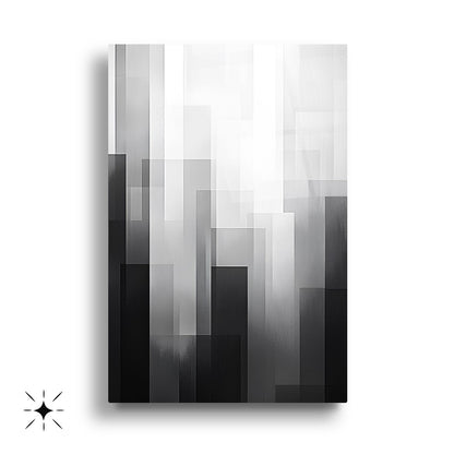 Siyah Beyaz Soyut Desenler Üçlü Set Cam Tablo