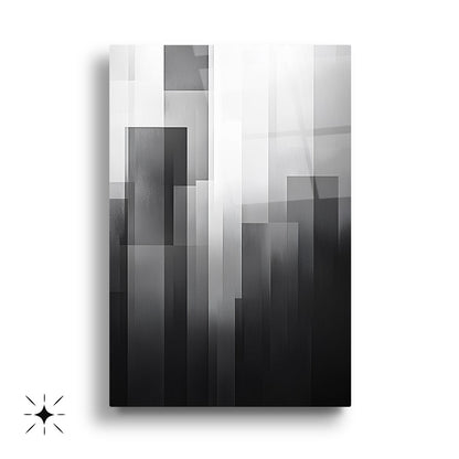 Siyah Beyaz Soyut Desenler Üçlü Set Cam Tablo