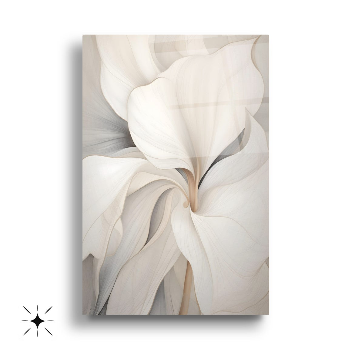 Soft Çiçekler Üçlü Set Cam Tablo