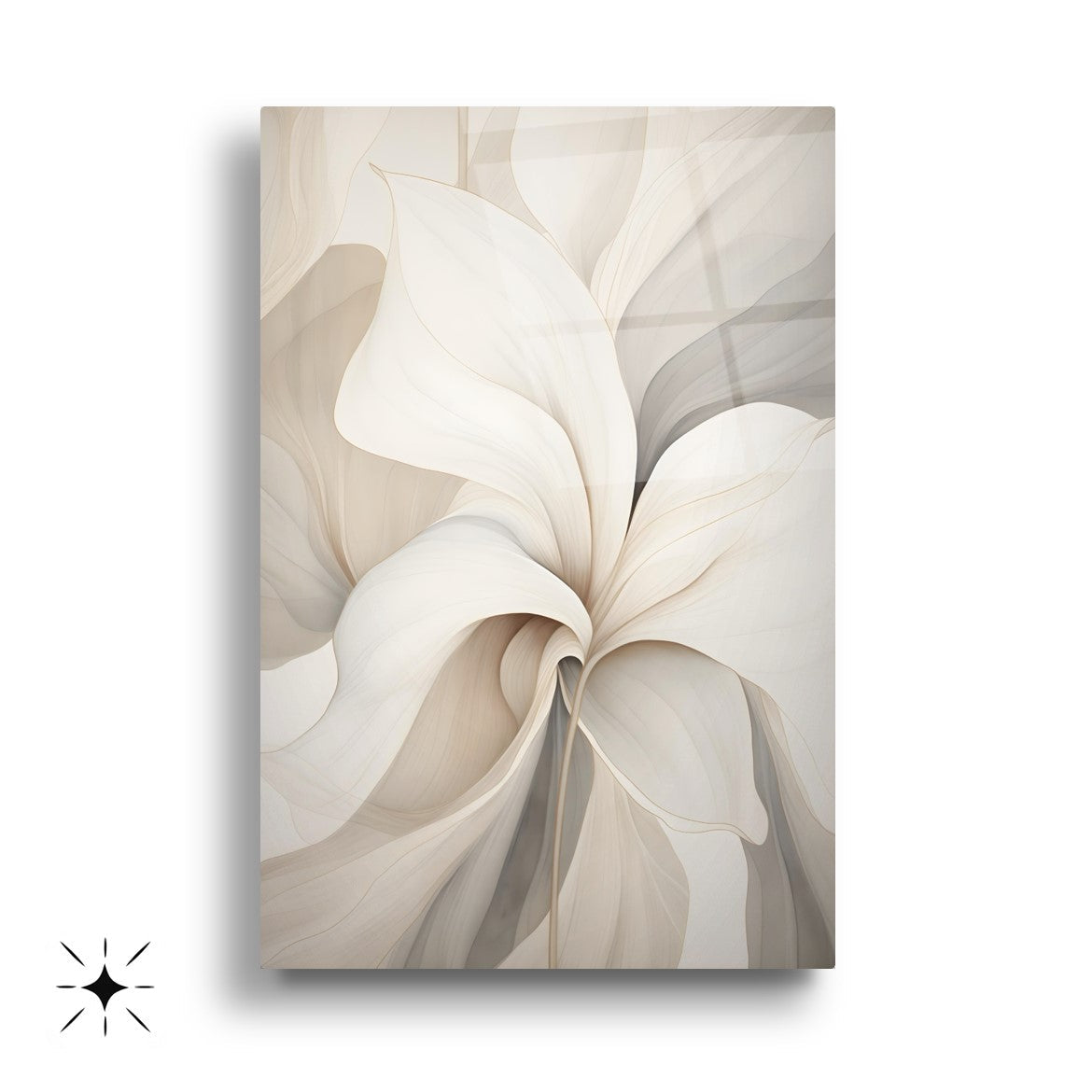 Soft Çiçekler Üçlü Set Cam Tablo