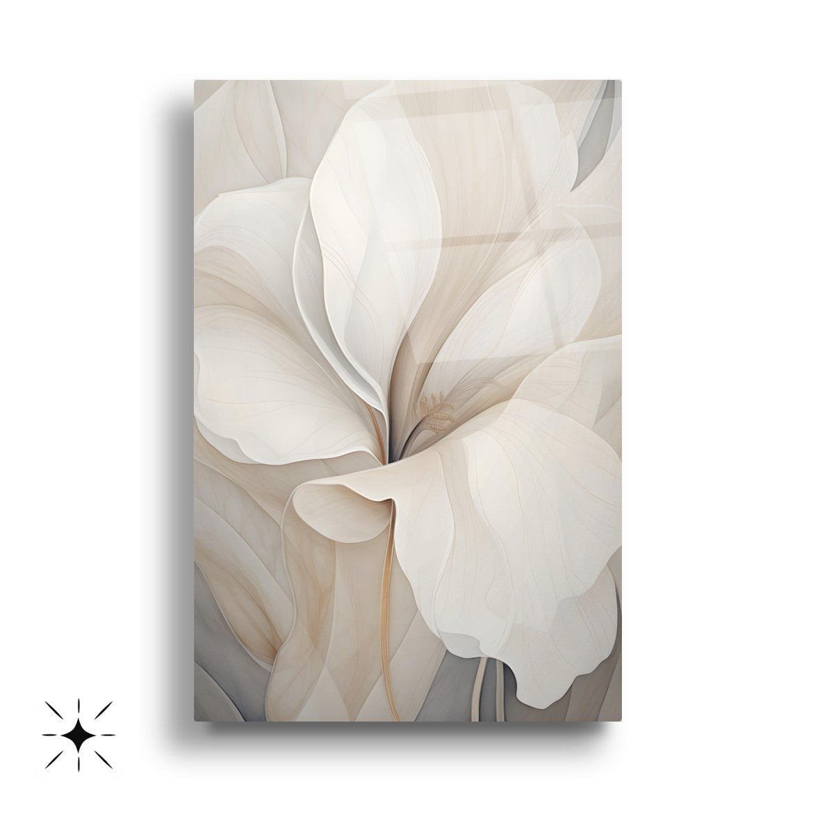 Soft Çiçekler Üçlü Set Cam Tablo