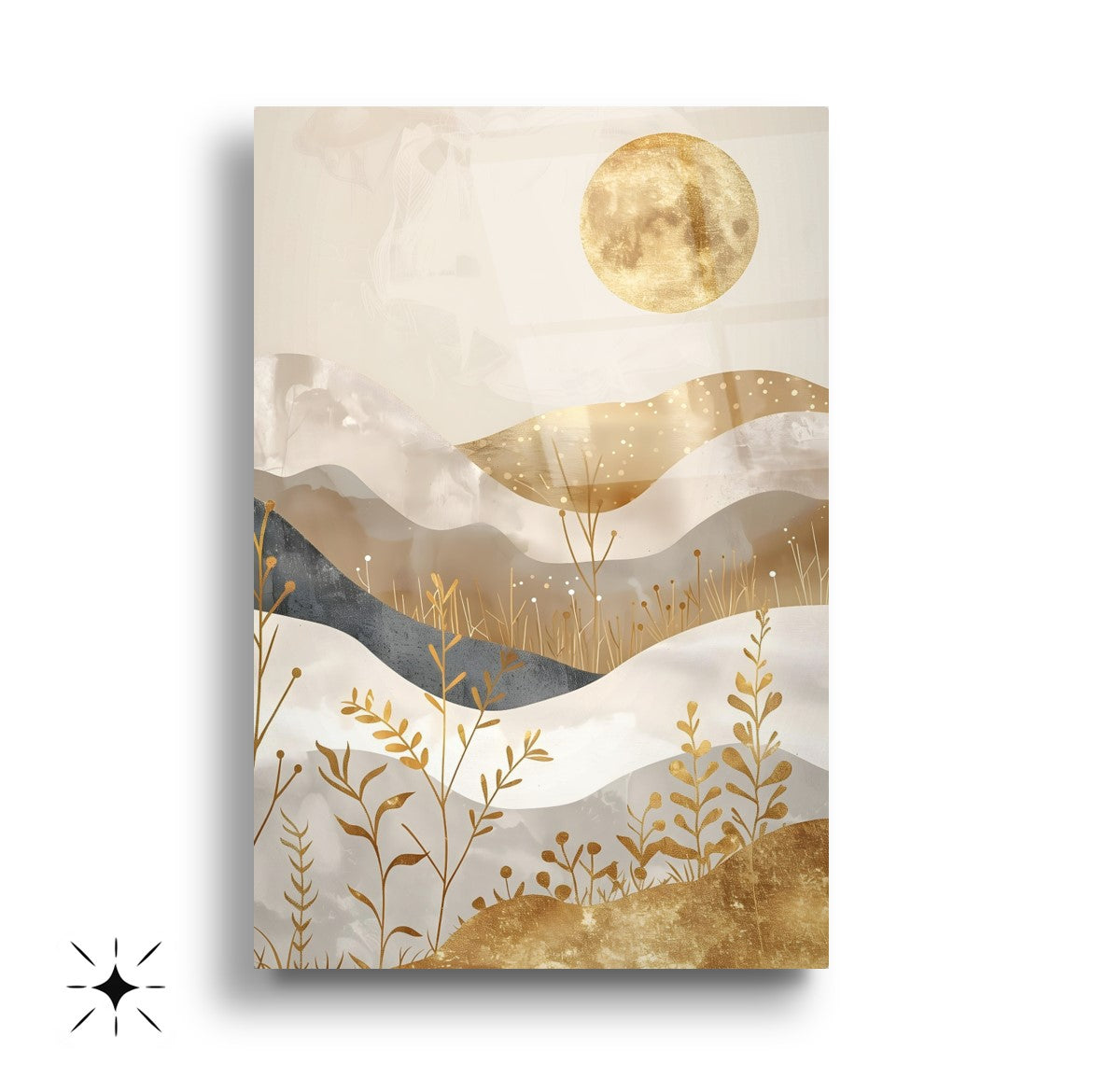 Soyut Minimal Desenler Üçlü Set Cam Tablo