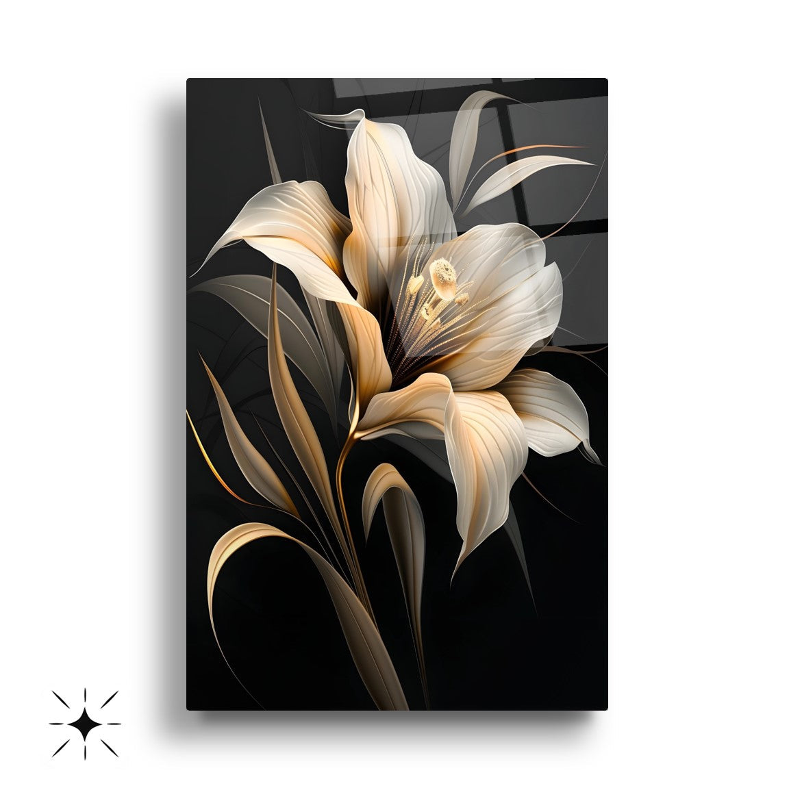 Çiçekler Üçlü Set Cam Tablo