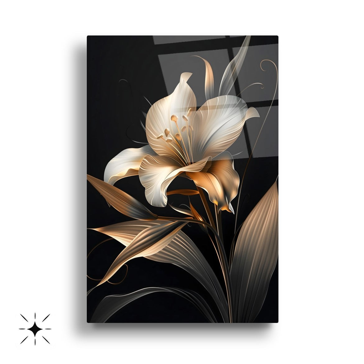 Çiçekler Üçlü Set Cam Tablo