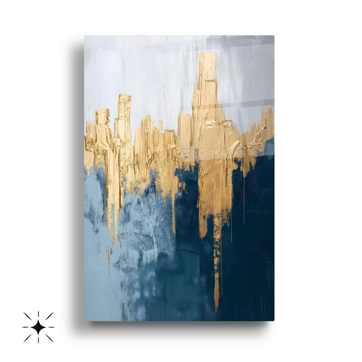 Mavi Kelebek Üçlü Set Cam Tablo