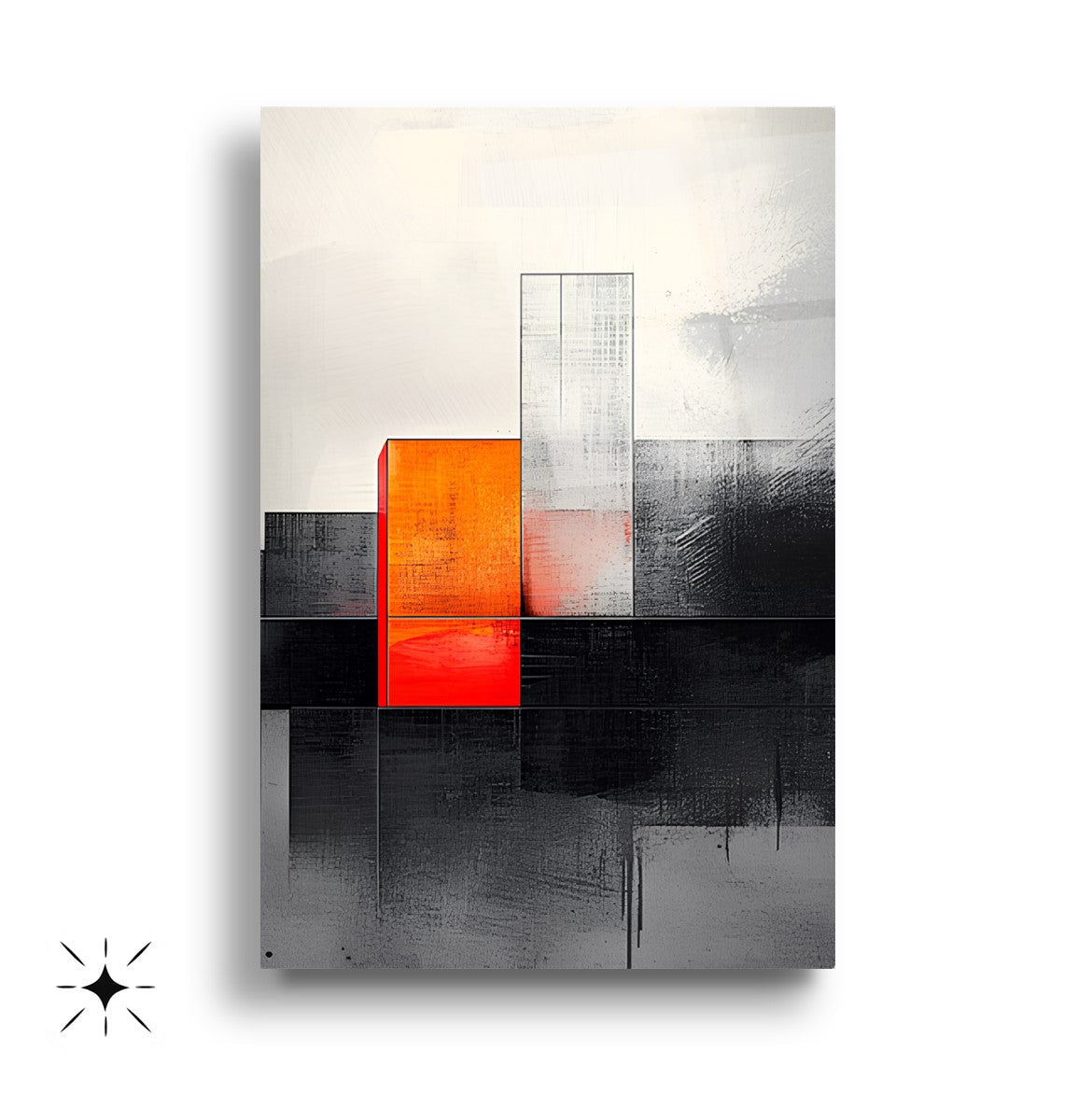 Soyut Turuncu Şehir Üçlü Set Cam Tablo