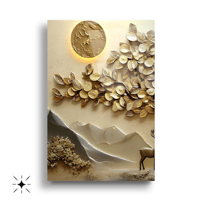 Gold Hayat Ağacı Üçlü Set Cam Tablo