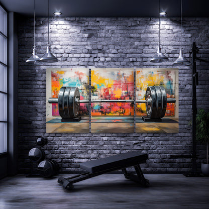 GYM Spor Salonu Halter Üçlü Set Cam Tablo