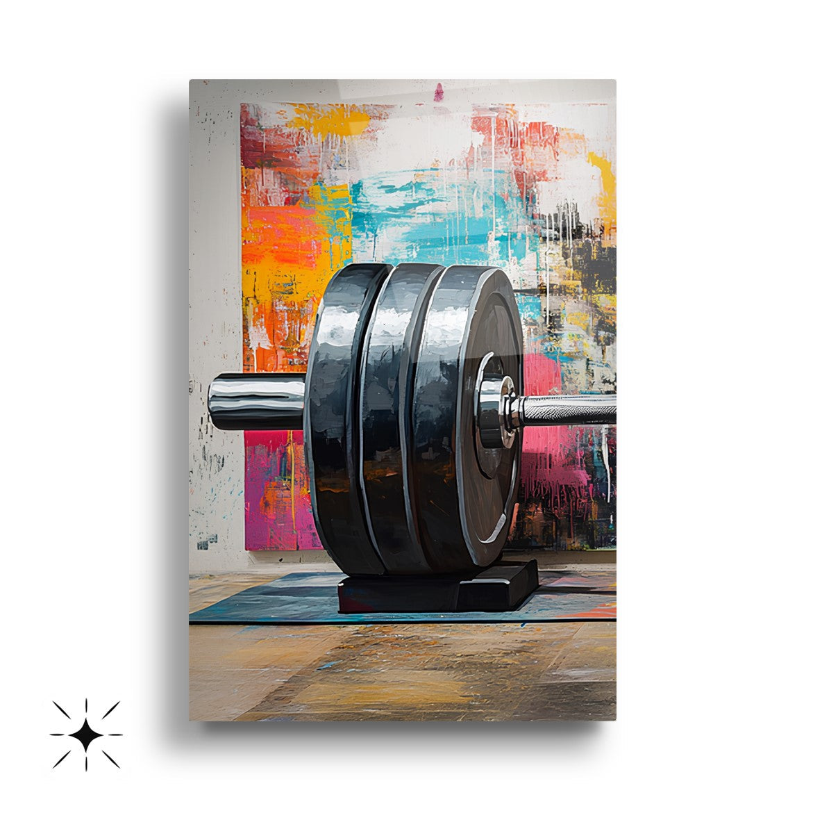 GYM Spor Salonu Halter Üçlü Set Cam Tablo