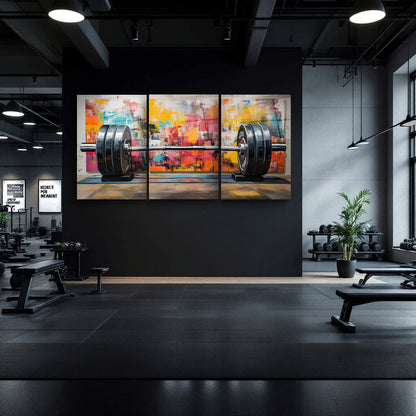 GYM Spor Salonu Halter Üçlü Set Cam Tablo