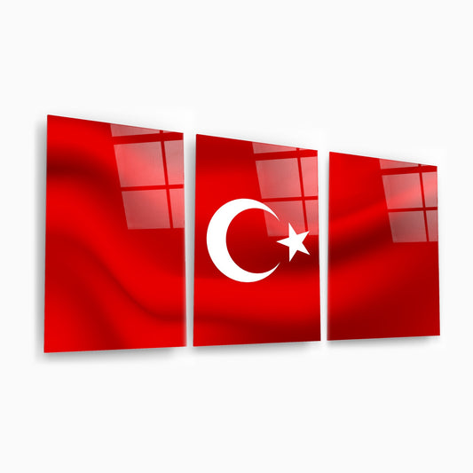 Bayrak Üçlü Set Cam Tablo