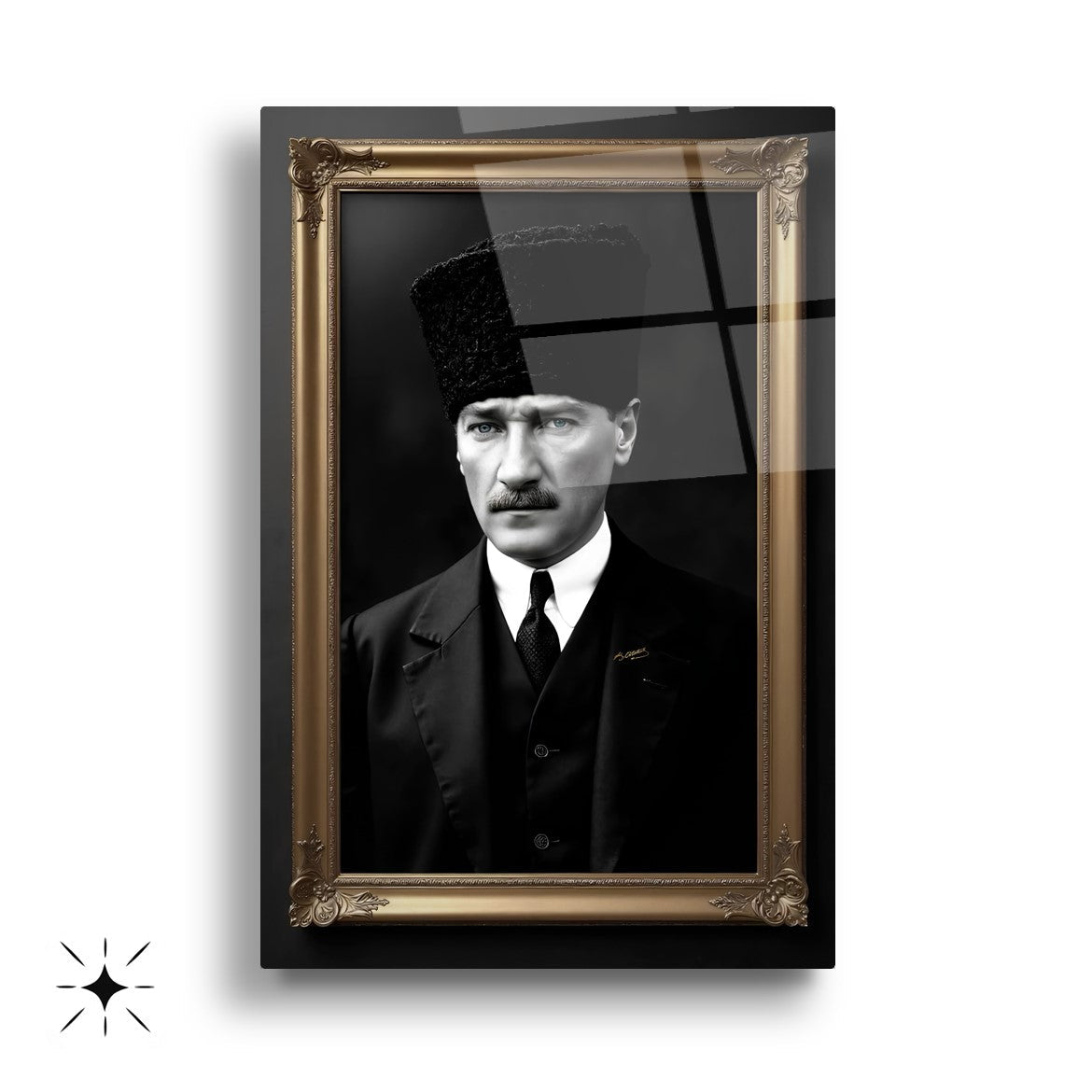 Atatürk Köşesi Üçlü Set Cam Tablo