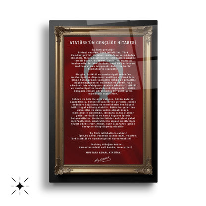 Atatürk Köşesi Üçlü Set Cam Tablo