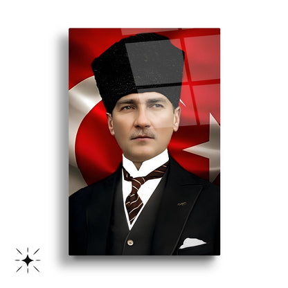 Atatürk Köşesi Üçlü Set Cam Tablo