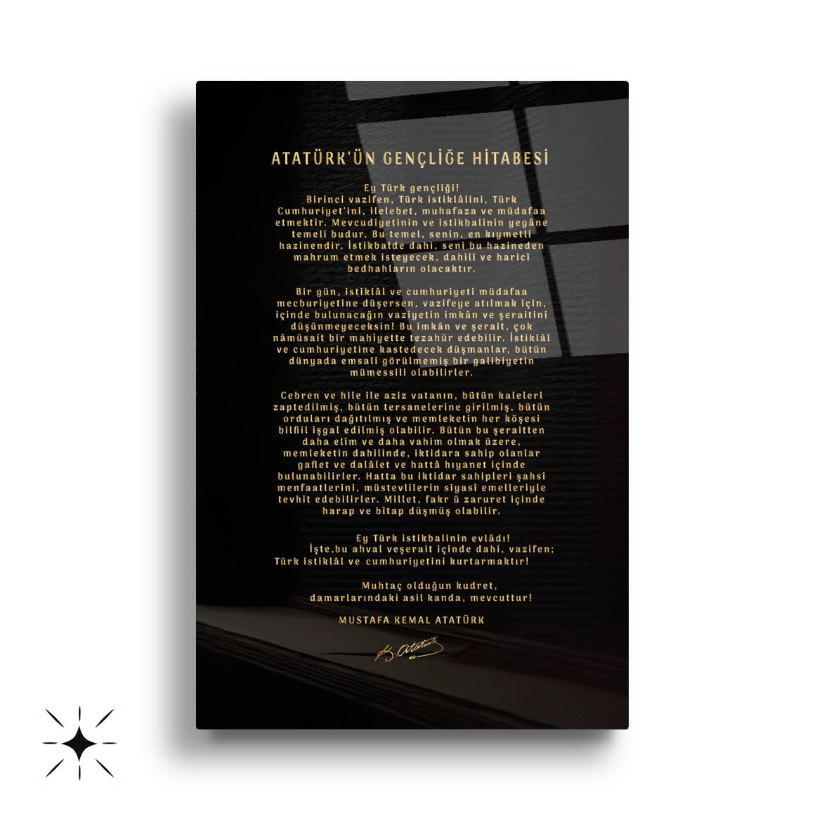 Atatürk Köşesi Üçlü Set Cam Tablo