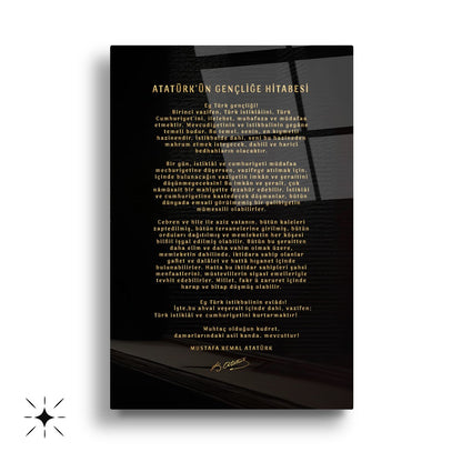 Atatürk Köşesi Üçlü Set Cam Tablo