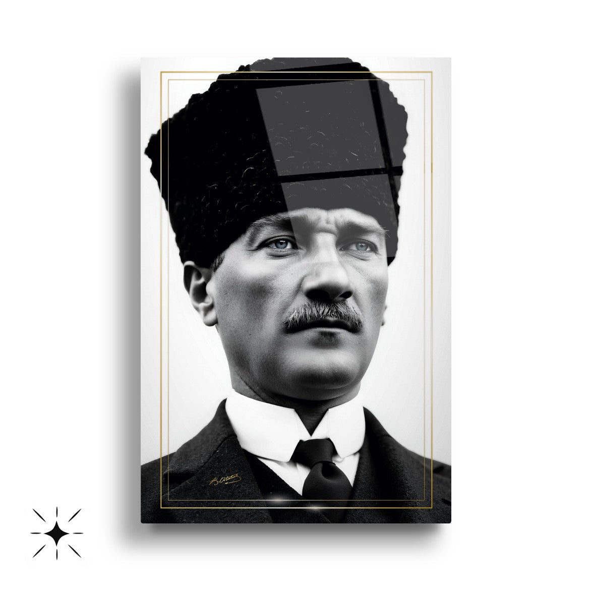 Atatürk Köşesi Üçlü Set Cam Tablo