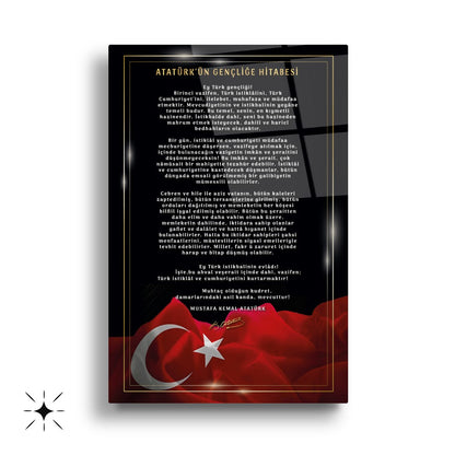 Atatürk Köşesi Üçlü Set Cam Tablo