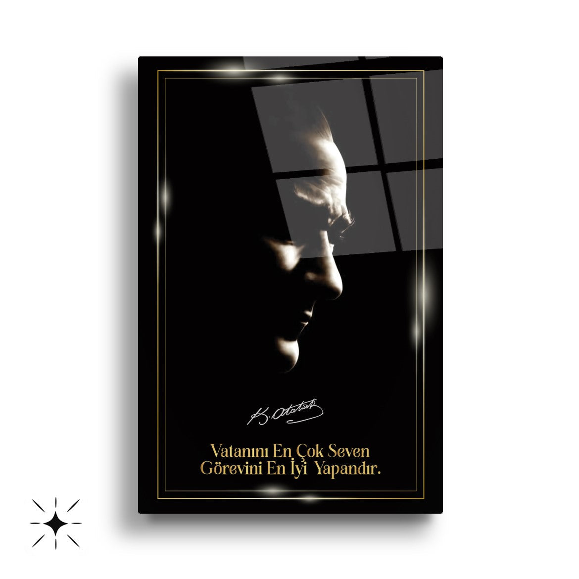 Atatürk Köşesi Üçlü Set Cam Tablo