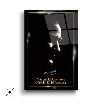 Atatürk Köşesi Üçlü Set Cam Tablo