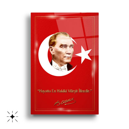 Atatürk Köşesi Üçlü Set Cam Tablo