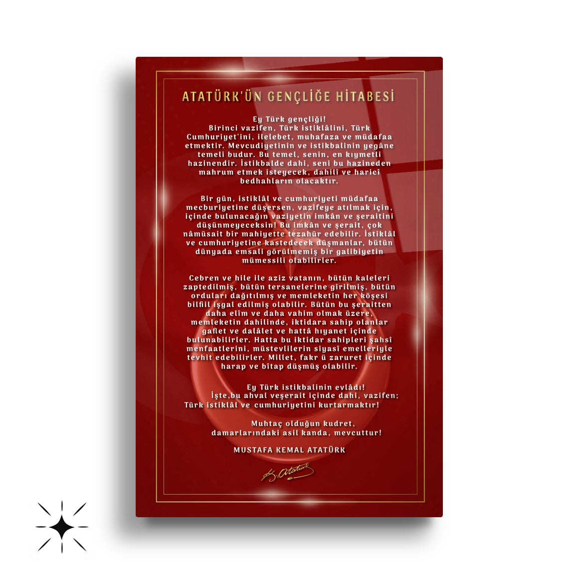 Atatürk Köşesi Üçlü Set Cam Tablo