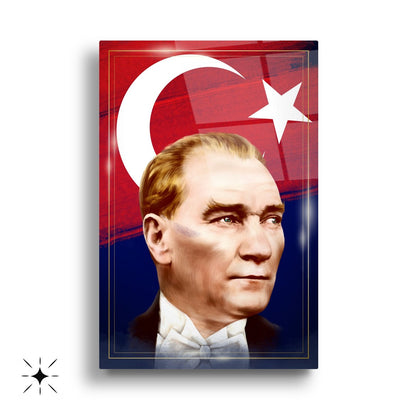 Atatürk Köşesi Üçlü Set Cam Tablo