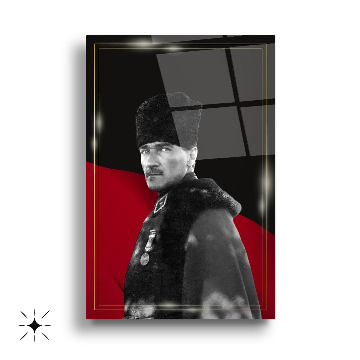 Atatürk Köşesi Üçlü Set Cam Tablo