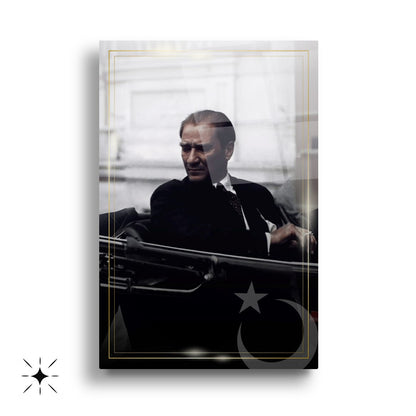 Atatürk Köşesi Üçlü Set Cam Tablo