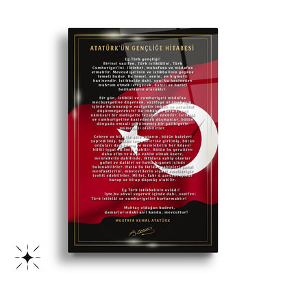 Atatürk Köşesi Üçlü Set Cam Tablo