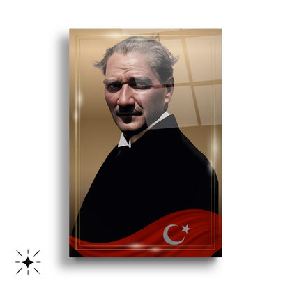 Atatürk Köşesi Üçlü Set Cam Tablo