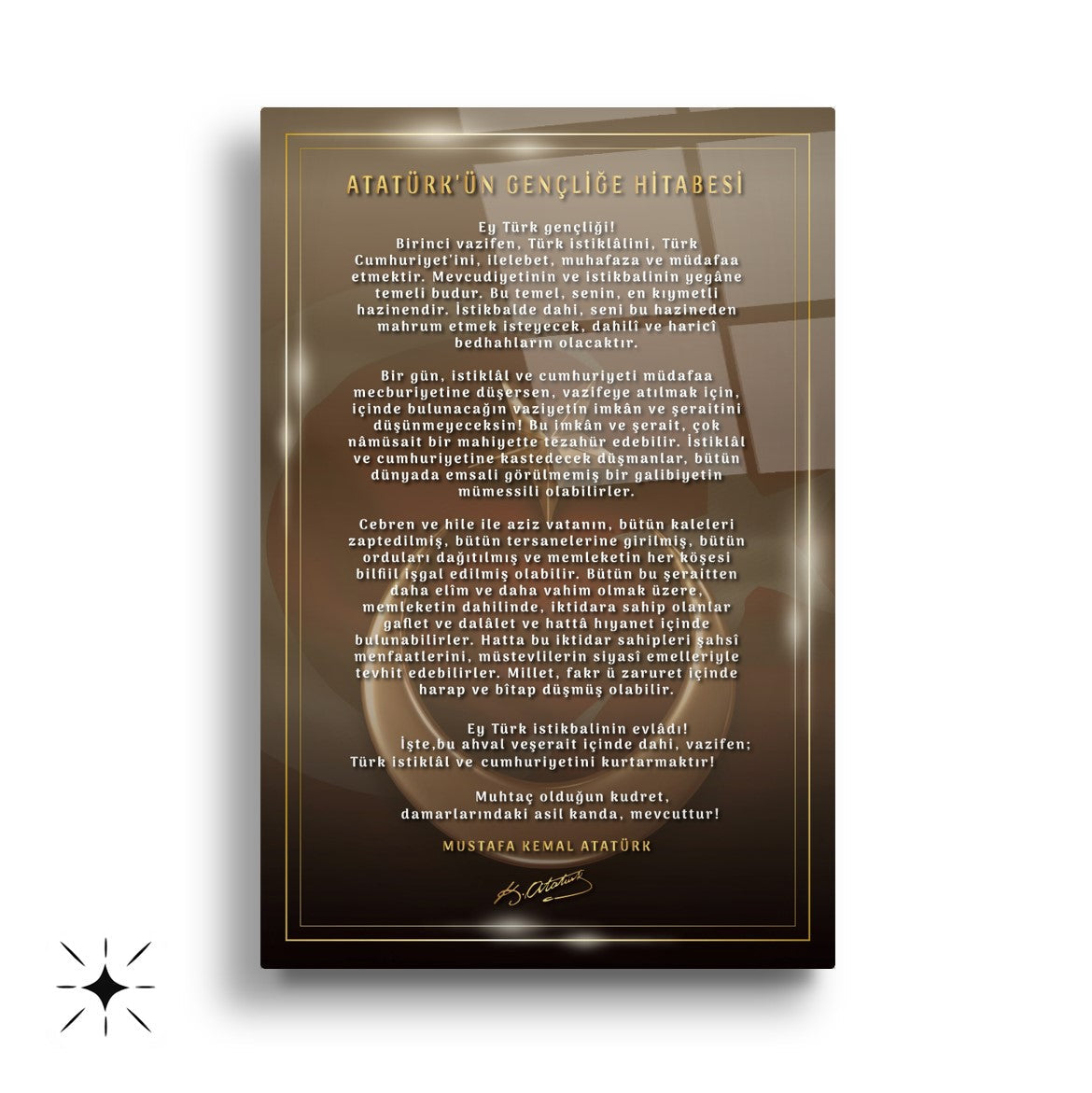 Atatürk Köşesi Üçlü Set Cam Tablo